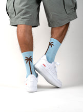 Load image into Gallery viewer, RugRiders Palm Tree Socks – Blue