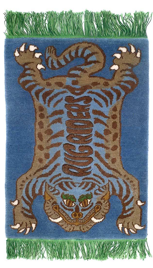 Tiger Car Rug - Turquoise - rugriders